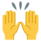 Raising Hands emoji on Emojione
